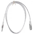 Кабель-удлинитель аудио Buro Jack 3.5 m - Jack 3.5 f , 1м, прозрачный [cab025-1m]