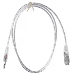 Кабель-удлинитель аудио Buro Jack 3.5 m - Jack 3.5 f , 1м, прозрачный [cab025-1m]