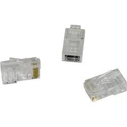 Коннектор ExeGate PL45-C5-8P8C-100 RJ-45 Кат.5e (8P8C) под одножильный кабель UTP, золотое напыление (100шт) EX158091RUS