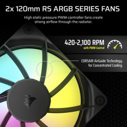 Система жидкостного охлаждения Water Cooling System Corsair NAUTILUS 240 ARGB 240mm, Black, ARGB/ Fans: 2x120mm, 74.37CFM, 34dBA, 2100RPM/ S: 1851, 1700, AM5, AM4 CW-9060092-WW