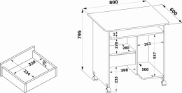 Стол для компьютера Сокол КСТ-10.1 столешница ЛДСП бетон (00-00015984)