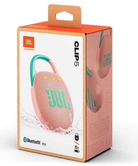 Колонка порт. JBL Clip 5 розовый 7W Mono BT 10м 1400mAh (15763845)