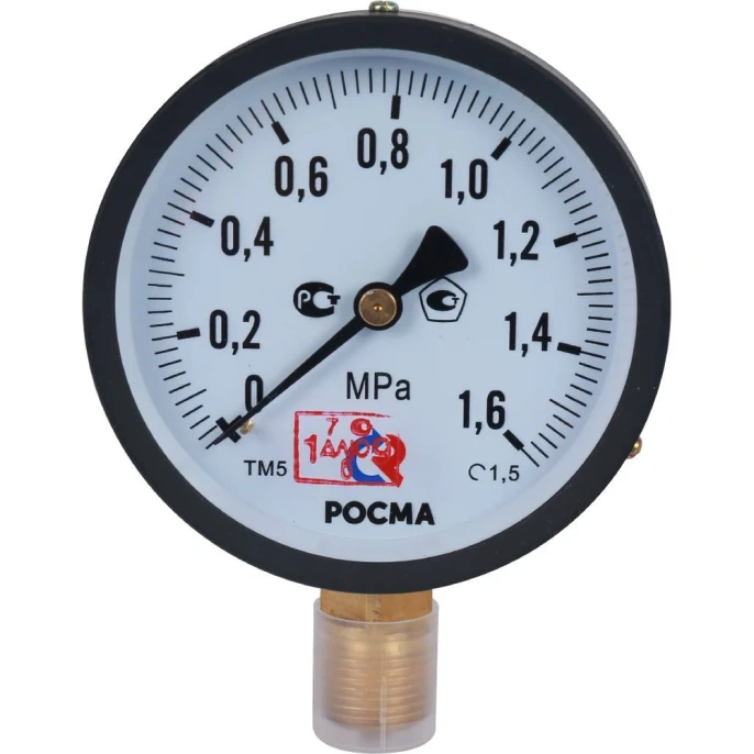 Общетехнический манометр РОСМА ТМ-510Р.00 0-1.6МПа ДК100 G1/2, класс точности 1.5 D070-00124