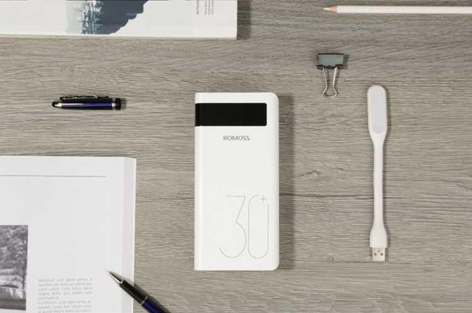 Мобильный аккумулятор Romoss Sense 8P+ 30000mAh QC3.0 18W 3A 2xUSB-A/USB-C белый 6958377507070