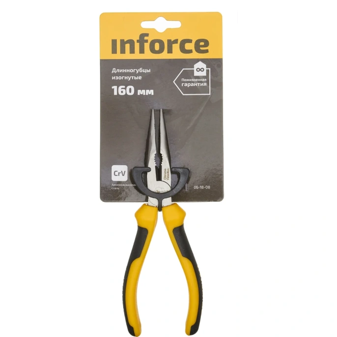 Изогнутые длинногубцы 160 мм Inforce 06-18-08