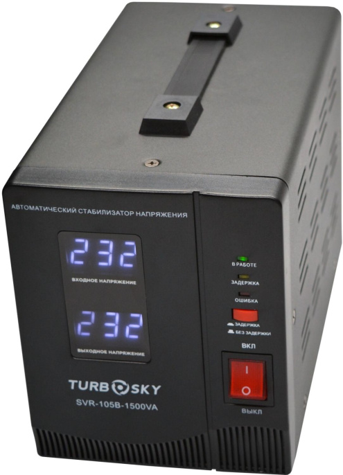 Стабилизатор напряжения TURBOSKY AVR-1500VA,  черный