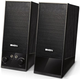 SVEN SPS-604, чёрный, акустическая система 2.0, мощность 2х2 Вт RMS SV-0120604BK