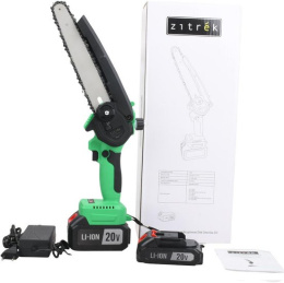 Пила цепная аккумуляторная бесщеточная Zitrek GreenSaw 20V (20 В, 4 Ач Li-ion аккумулятор 1 шт, 2 Ач Li-ion аккумулятор 1 шт, ЗУ) 082-1858-1