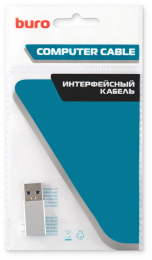 Адаптер Buro USB A m - USB Type-C f , серебристый [bu-usb2-am-cf]