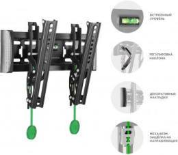 Кронштейн для телевизора ONKRON TM4, 17-43", настенный, наклон,  черный