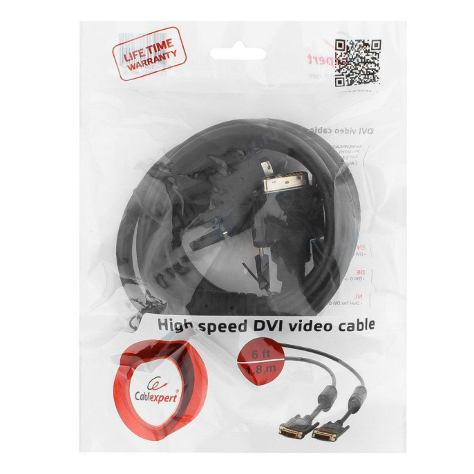 Кабель Cablexpert CC-DVI2-BK-6 DVI-DVI Dual 1.8м