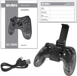 Геймпад Sven GC-5050 черный Bluetooth Беспроводной виброотдача обратная связь в компл.:держатель для смартфона/кабель USB SV-016029