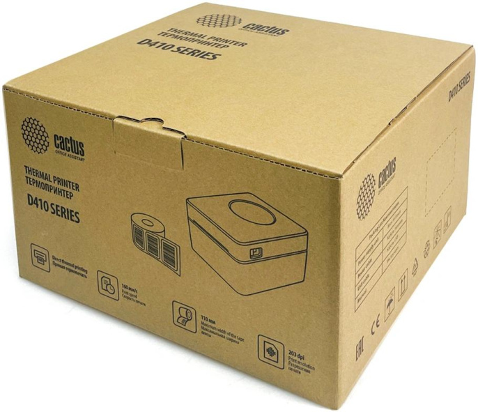 Принтер этикеток Cactus CS-TP-D410U,  черный
