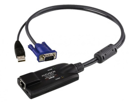 Модуль удлинителя ATEN SVGA+KBD+MOUSE USB, 40 метр., для подкл. комп. к перекл. макс.разреш. 1600х1200, RJ45+HD-DB15+USB A-тип, Female+2xMale, без Б.П., DDC2B /ATEN/ USB VGA KVM Adapter KA7570