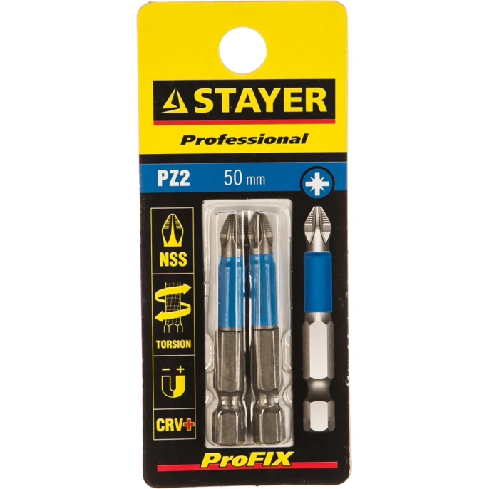 Биты (E 1/4"; PZ 2; 50 мм; 2 шт.) STAYER 26223-2-50-02