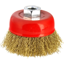 Кордщетка чашеобразная Flex 207-103 (85 мм; M14; гофрированная латунированная проволока) для УШМ HAMMER 32435