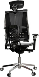 Кресло руководителя эргономичное Метта Yoga Spine Triumph B2 Черный CC.50.15.13A Infinity Easy Clean экокожа/сетка с подголов. крестов. алюминий хром (Z509734677)