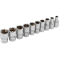 Набор торцевых головок 1/4", 6-ти гр CrV, 4-13 мм, 10 шт. STELS 13602