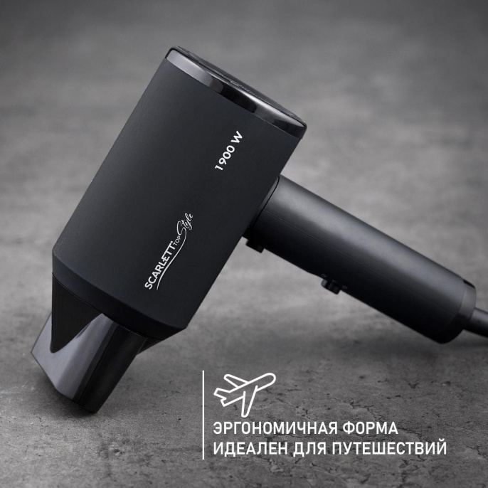 Фен Scarlett SC-HD70I37 (1900Вт, 2 скоростных режима, 3 температурных режима, концентратор, ионизация, длина шнура питания: 1.8 м)