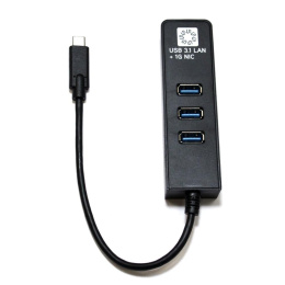 5bites Кабель-адаптер UA3C-45-10BK USB3.1 сетевая карта / 3*USB3.0 / RJ45 1G / BLACK