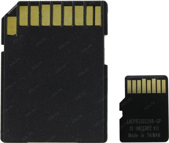 Micro SDHC карта памяти Smartbuy 32GB Class 10 с адаптером SD SB32GBSDCL10-01LE