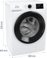 Стиральная машина Gorenje WPNEI82SBSWIFI/C, с фронтальной загрузкой, 8кг, 1200об/мин, с паром, инверторная