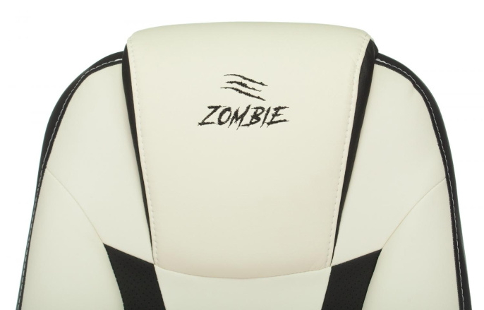 Кресло игровое ZOMBIE 8, экокожа, до 120кг, черный/белый