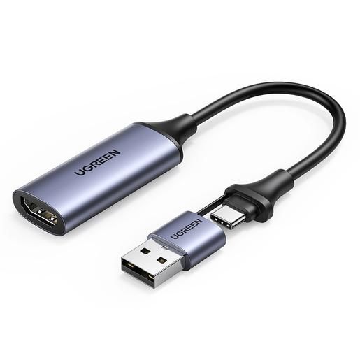 Внешняя карта видеозахвата UGREEN CM489 40189 USB 1080P Video Capture Device. Цвет: серый