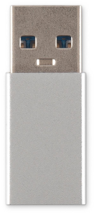 Адаптер Buro USB A m - USB Type-C f , серебристый [bu-usb2-am-cf]