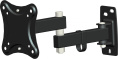Кронштейн для телевизора HAMA R1 118152, 10-27", настенный, поворотно-выдвижной и наклонный,  черный