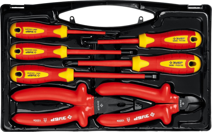 Набор диэлектрического губцевого инструмента ЗУБР Профессионал 7 предм. 2214-H7_z01