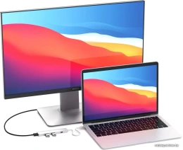 USB адаптер Satechi Slim Aluminum Type-C Multi-Port Adapter with Type-C Charging Port. Интерфейс USB-C. Порты USB Type-C, 2хUSB 3.0, 4K HDMI. Цвет серебряный. (ST-CMAS)