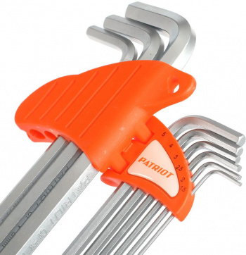 Набор ключей PATRIOT SKH-9EL шестигранные с шаром экстра длинные 15-10мм CRV 9 шт 350002006