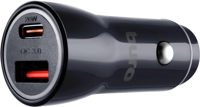 Автомобильное зарядное устройство Buro BUCN1, USB-A, USB-C, 18Вт, 3A, черный [bucn18p110bk]