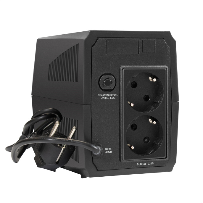 ИБП ExeGate SpecialPro UNB-500.LED.AVR.2SH 500VA/300W, LED, AVR, 2*EU/Тип F Schuko , батарея 12V 4.5Ah, Black EX294612RUS