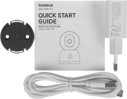 Видеокамера Baseus S0TV002132 Security P1 Lite 2K White (S0TV00) (разрешение: 2304x1296, поле зрения: 102°, ночное видение: ИК, подключение: Wi-Fi 2.4 ГГц, Bluetooth 5.2, двусторонний звук, питание: от батареи, защита: IP54)