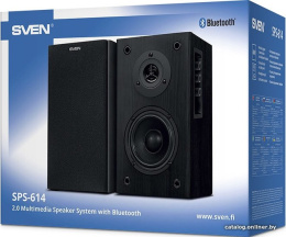 Акустика Sven SPS-614 Black настольная/полочная, 2.0, мощность RMS 40 Вт, 40-22000 Гц, МДФ, Bluetooth
