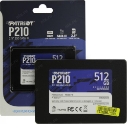 SSD накопитель Patriot P210 P210S512G25 512ГБ, 2.5", SATA III,  SATA