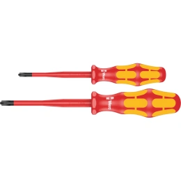 Крестовые отвертки WERA 165 iS VDE, PlusMinus PZ/S, с зауженным стержнем, 1x80/2x100 мм WE-006470