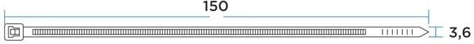 Стяжка эластомерная REXANT 150мм х 3.6мм, нейлон 6.6, 100шт [07-0151-4]