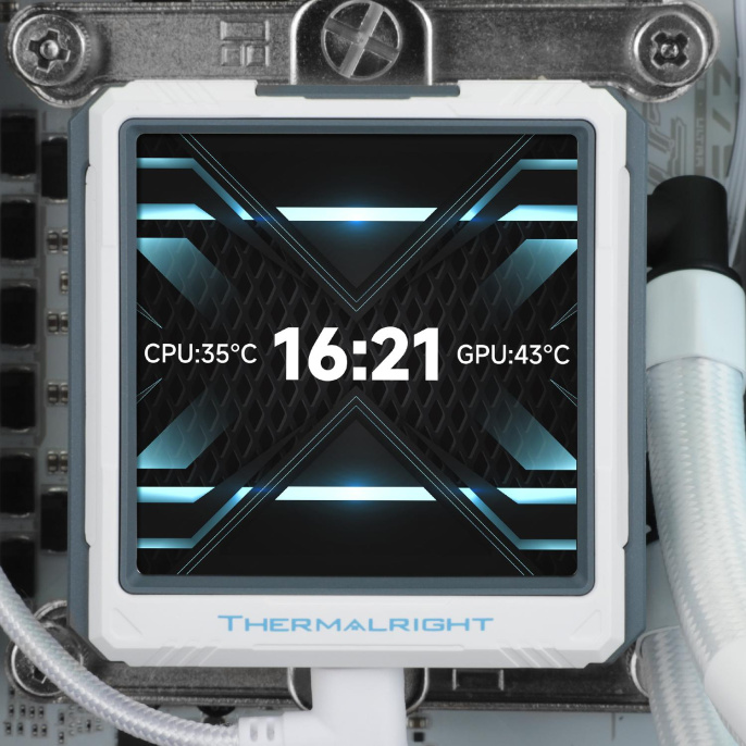 Водяное охлаждение для процессора/ Water Cooling System Thermalright Frozen Warframe 360 Ultra White Argb 360mm, White, ARGB/ Fans: 3x120mm, 70.84CFM, 29.8dBA, 2000RPM/ Pump height 60mm, 23dBA, 3000RPM, Rad thickness 27mm/ S: 1200, 1700, 1851, 2011, 2066