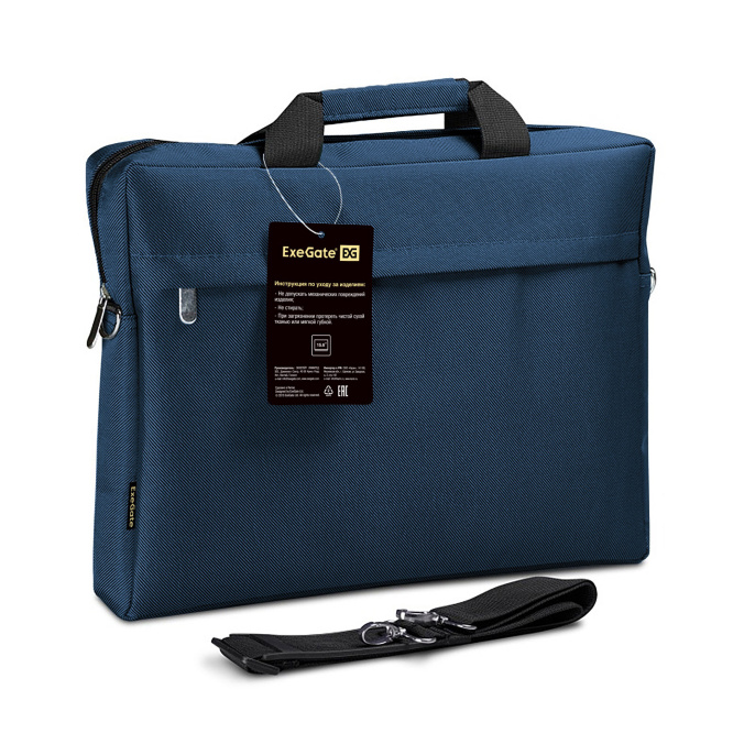 Сумка ExeGate Start S15 Deep Blue, темно-синяя, полиэстер, для ноутбуков до 15.6" EX205137RUS