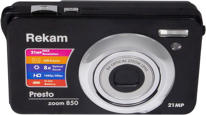 Цифровой компактный фотоаппарат Rekam Presto zoom 850 bl,  черный