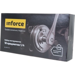 Набор инструментов 18 предметов 1/4" Inforce, Сталь Cr-V, Профессиональный, 06-07-13
