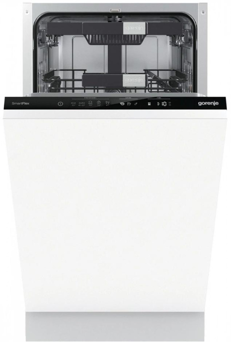 Встраиваемая посудомоечная машина Gorenje GV572D10, узкая, ширина 44.8см, полновстраиваемая, загрузка 11 комплектов