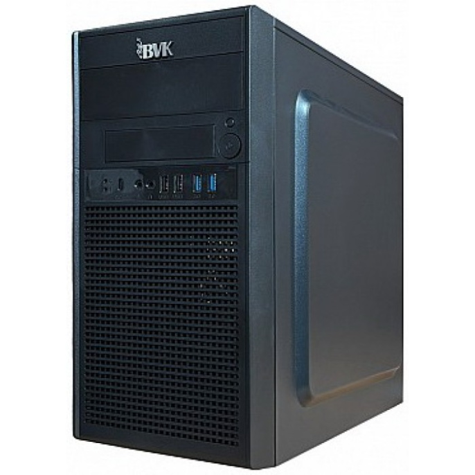 Корпус BVK 17303 2*USB2.0 без БП mATX mATX, USB2x2, наушники, микрофон, сталь, черный, 12см OEM