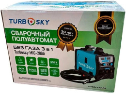 Сварочный полуавтомат Turbosky MIG-200А без газа 3 в 1 инвертор MIG-MAG/ММА/TIG 7.0кВт (9885)