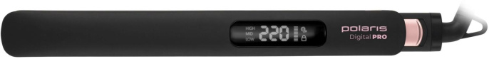 Выпрямитель для волос Polaris PHS 5012KT UltraSlim Digital Pro, черный и розовый