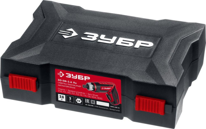 Аккумуляторная отвертка Зубр ЗО-ЕМ-3.6 Ли