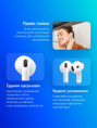 Наушники Apple AirPods 4 A3050,A3053,A3058, Bluetooth, вкладыши, белый [mxp63ll/a]